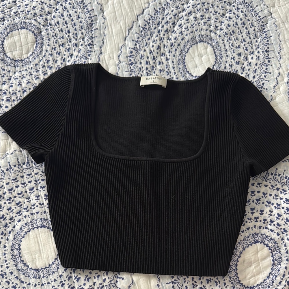 Aritzia Black Ribbed Women's Top